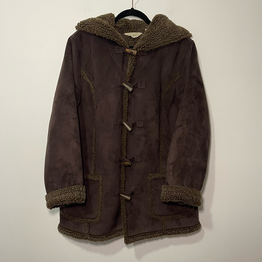 L.L. Bean Brown Teddy Jacket with Hood